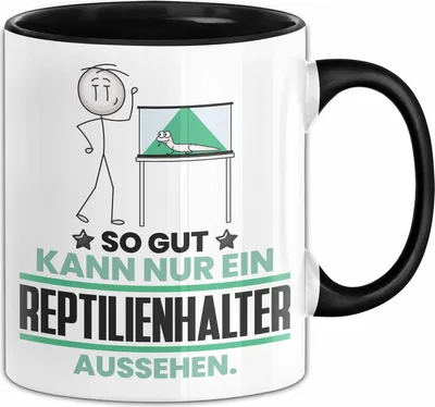 Produktbild von Reptilienhalter Geschenk Tasse So Gut Kann Nur Ein Reptilienhalter Aussehen Geschenkidee Kaffee-Becher (Schwarz)