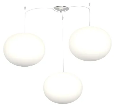Zdjęcie produktu dla Zawieszenie Contemp Decentrators Soft Metal Chrome Opaque Glass 3 Lights E27 35Cm