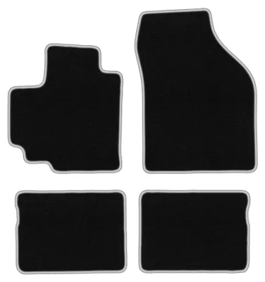 Image de Tapis de sol en moquette pour Suzuki Celerio 2014- (à hayon) – jeu 4 pièces, noir/argent, sur mesure – Wielganizator CARLUX