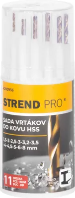 Obrázek produktu pro Sada vrtáků Strend Pro, do kovu, 13,3x5,4x5,4 cm, balení. 11 ks