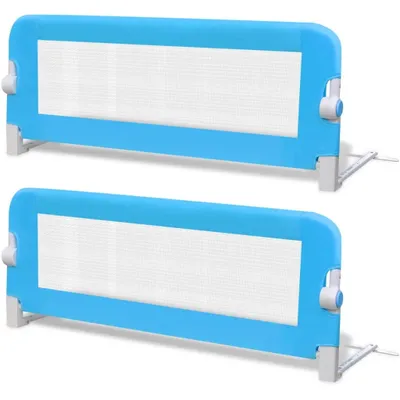 Produktbild von vidaXL Kleinkind Bettschutzgitter 2 Stk. Blau 102x42 cm