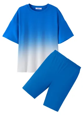 Produktbild von Mädchen Bekleidungsset mit T-Shirt und kurzen Leggings für den Sommer