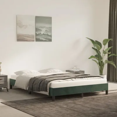 Produktbild von The Living Store Bettgestell Dunkelgrün 140x200 cm Samt
