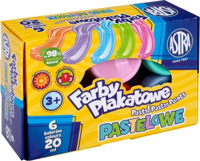 Produktbild von Plakatmalfarben Pastell 6 Farben 20 ml
