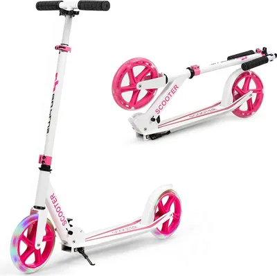 Produktbild von Kickscooter mit LED-Rad, Freestyle Scooter Klappbar Höhenverstellbar, Stunt Scooter mit Rutschfestem Trittbrett, Cityroller 100 kg belastbar