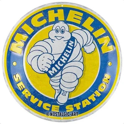 Obrázek produktu pro Nostalgic-Art - Plechová cedule 35 cm kulatá - Michelin - čerpací stanice