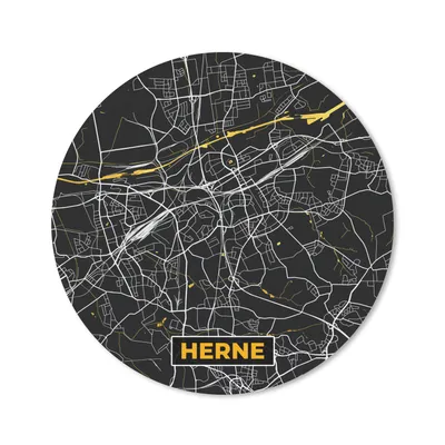 Produktbild von MuchoWow® Mauspad Mousepad Herne - Stadtplan - Deutschland - Karte - Gold 20x20 cm - Mousepads - Maus Mat - Pad - Mausunterlage - Schreibtischmatte