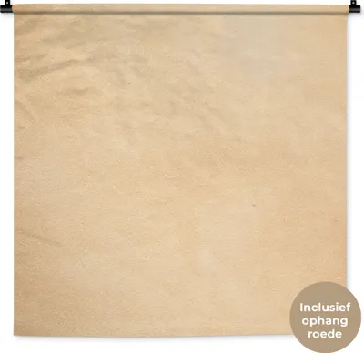 Produktbild von MuchoWow® Wandteppich Wandbehang Leder - Strukturiert - Lederoptik - Beige 90x90 cm Tapisserie Dekoration Wandtuch - Wandaufhänger