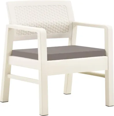 Produktbild von vidaXL 3-tlg. Garten-Lounge-Set Kunststoff Weiß