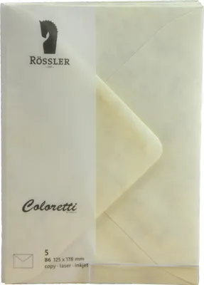 Produktbild von RÖSSLER Briefumschläge Coloretti Marmora chamois DIN B6 5 Stück