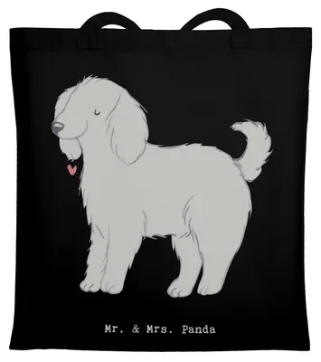 Produktbild von Mr. & Mrs. Panda einkaufsshopper Bologneser Moment - Schwarz - Geschenk, Jutebeutel, Tote Bag, Einkaufstasche, Shopping Tasche, Schultasche