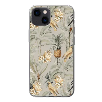 Produktbild von MuchoWow® Handyhülle Schutzhülle Hülle für iPhone 13 mini Blume - Ananas - Vogel Silikon Softcase Handy Hülle - Softcase