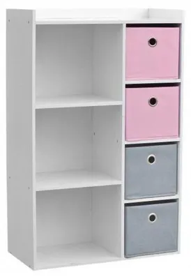 Image de Armoire - 3 niches - 4 tiroirs - 62 x 29,5 x 96 cm