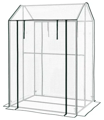 Obrázok produktu pre Mini skleník s 2 komorami a UV-odolným krytom | Farba: biela | Rozmery: 80 x 100 x 150 cm