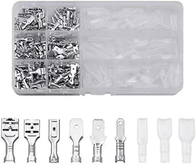 Produktbild von 270-teiliges Kabelverbinder-Set mit Flachsteckverbindern (männlich und weiblich)