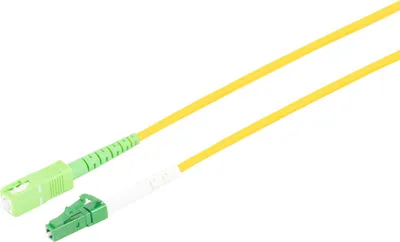 Produktbild von LWL Simplex Glasfaser Patchkabel LC/SC APC 9/125µ, OS2 gelb 2,00m