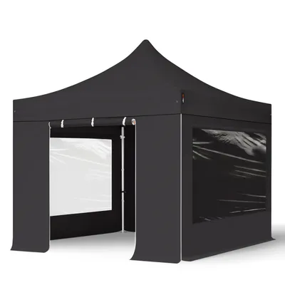 Produktbild von TOOLPORT 3x3m Aluminium Faltpavillon, inkl. 4 Seitenteile, schwarz