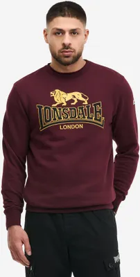 Obrázok produktu pre Pánska mikina s okrúhlym výstrihom, štandardný strih, LAWINS, farba Oxblood/Yellow/Black, veľkosť 3XL, Lonsdale