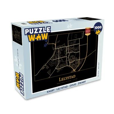 Obrázek produktu pro MuchoWow MuchoWow® Puzzle 1000 ks Karta - Lelystad - Zlatá - Černá