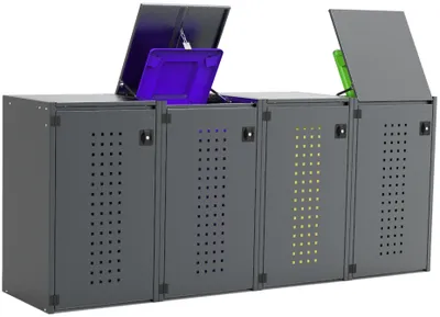 Produktbild von Mülltonnenverkleidung Boxxi Typ-XD, 4x 240l, Türfarbe Anthrazit