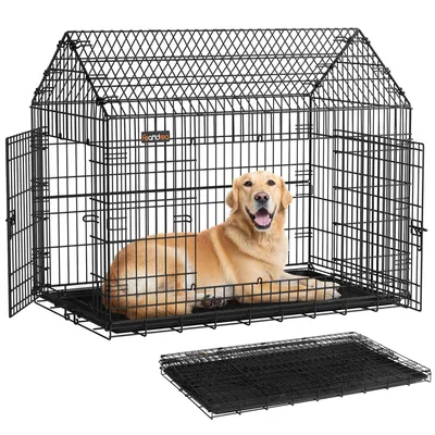 Produktbild von Feandrea Hundekäfig, Hundebox faltbar 120 x 72,5 x 109 cm, mit Doppeltür