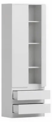 Zdjęcie produktu dla Szafa garderoba dwudrzwiowa 60 cm pojemna biała