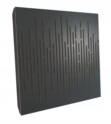 Obrázek produktu pro 4ks akustických stěnových panelů s montážní sadou | "Wave" 50x50x5cm | Dřevěný akustický difuzor | Barva: černá