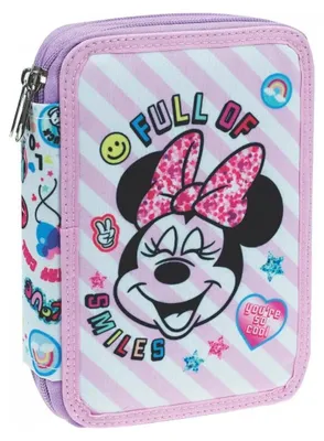 Image de Trousse à crayons rembourrée Disney Minnie Smiles, à deux compartiments