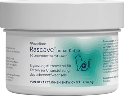 Produktbild von NutriLabs Rascave hepar 90 Kautabletten | für Katzen | Leberstoffwechsel