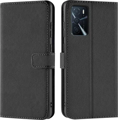 Produktbild von Conie Klapp Tasche für OPPO A16 / A16s Kartenfach Rundumschutz Hülle in Schwarz