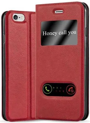 Produktbild von Cadorabo Schutzhülle für Apple iPhone 6 / 6S Hülle in Rot Handyhülle Book Case Cover Etui