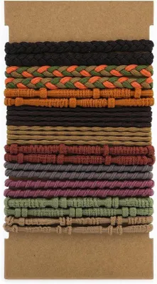 Immagine prodotto di Set di elastici per capelli per donna e uomo - 20 pezzi, vari modelli e colori, fermagli e elastici per coda di cavallo