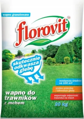 Zdjęcie produktu dla Florovit wapno do trawników z mchem worek 20kg