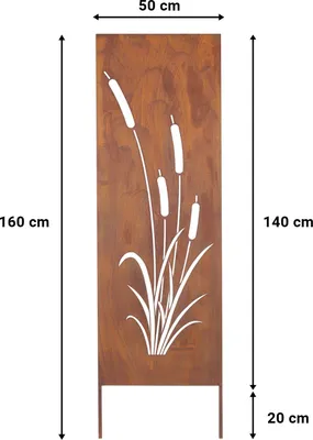 Zdjęcie produktu dla DEKORACJA PANEL OGRODOWY CNC EKO TATARAK 160 X 50 RDZAWY BRAMA OSŁONA TARASU  - zestaw 2 sztuk