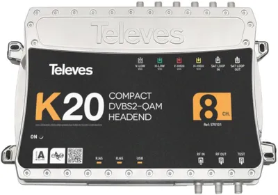 Image de Televes K20-8 Station de tête compacte 8 transpondeurs DVB-S2" QAM (570101)