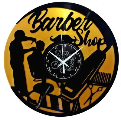Image de Horloge murale noire pour salon de coiffure ou institut de beauté