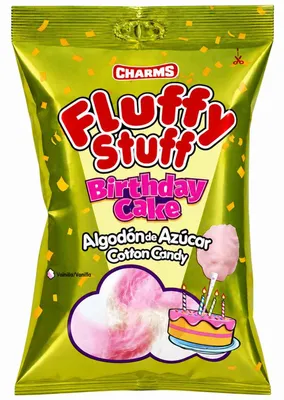 Produktbild von Charms Fluffy Stuff Baumwolle Candy Birthday Cake 60g, KI-generiertes Bild