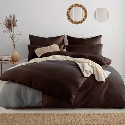 Produktbild von Soifox Bettwäsche Braun 135x200 6tlg. Mikrofaser Reißverschluss