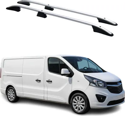 Image de Barres de toit longitudinales pour Renault Trafic 2014-2024 L2 Long Alu Gris