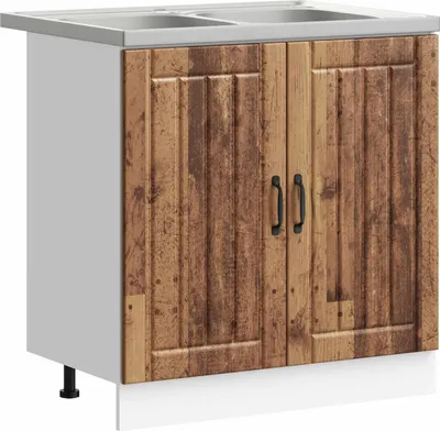 Zdjęcie produktu dla vidaXL Szafka pod umywalkę Lucca 2 szt. Drewno stare Materiał drewnopochodny
