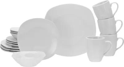 Produktbild von CreaTable, 13915, Square weiss, Kombiservice 16-tlg, Porzellan