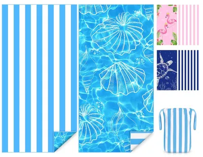Immagine prodotto di Asciugamano da spiaggia in microfibra reversibile, 180 x 90 cm, ad asciugatura rapida