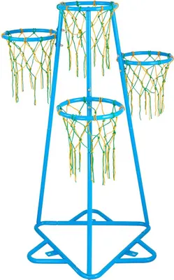 Image de Panier de basket pour enfants 4 paniers Support de basket portable Hauteur réglable