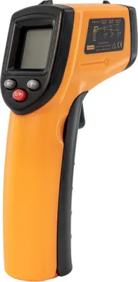 Produktbild von OXE PT01 Infrarot Digital Thermometer mit IR Laser, Pyrometer, Temperaturmessgerät -50°C bis +400°C, Oberflächentemperatur, Industrielles berührungsloses Thermometer mit LCD-Display + 2x AAA-Batterien !