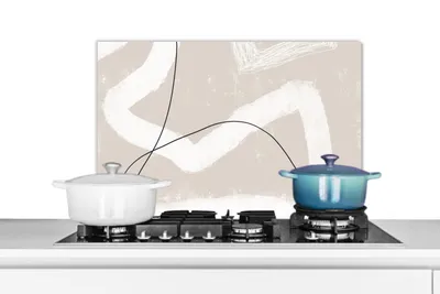 Obrázok produktu pre MuchoWow® Splashback Kuchyňa - Kuchynský backsplash - Ochrana steny pre sporák a drez Línia - Abstrakt - Dizajn 70x50cm Alu-Dibond (alternatíva k
