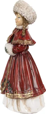 Obrázok produktu pre Clayre & Eef Figúrka dievča 9x7x17 cm červená Polyresin