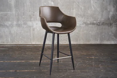 Produktbild von KAWOLA Thekenhocker ZAJA Barstuhl Sitzhöhe 65 cm Kunstleder dunkelbraun