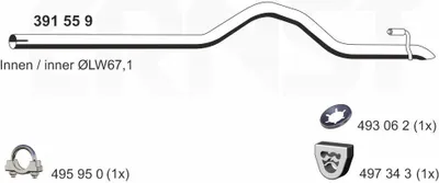 Produktbild von ERNST Abgasrohr Auspuffrohr passend für MERCEDES-BENZ SPRINTER 3,5-t Kasten (906) Hinten Rechts 391559