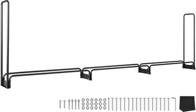 Zdjęcie produktu dla SucceBuy 12.7FT Zewnętrzny stojak na drewno opałowe z pokrywą, wytrzymały uchwyt na drewno opałowe, wodoodporny 600D Oxford, kominek Patio Stojak do przechowywania drewna 3/4 sznurka