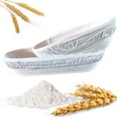 Produktbild von LAYBA Gärkorb oval 1 Stück aus Rattan, Banneton Brotkorb für Sauerteig, Hefeteig, Brot backen, Teiggare und Backzubehör